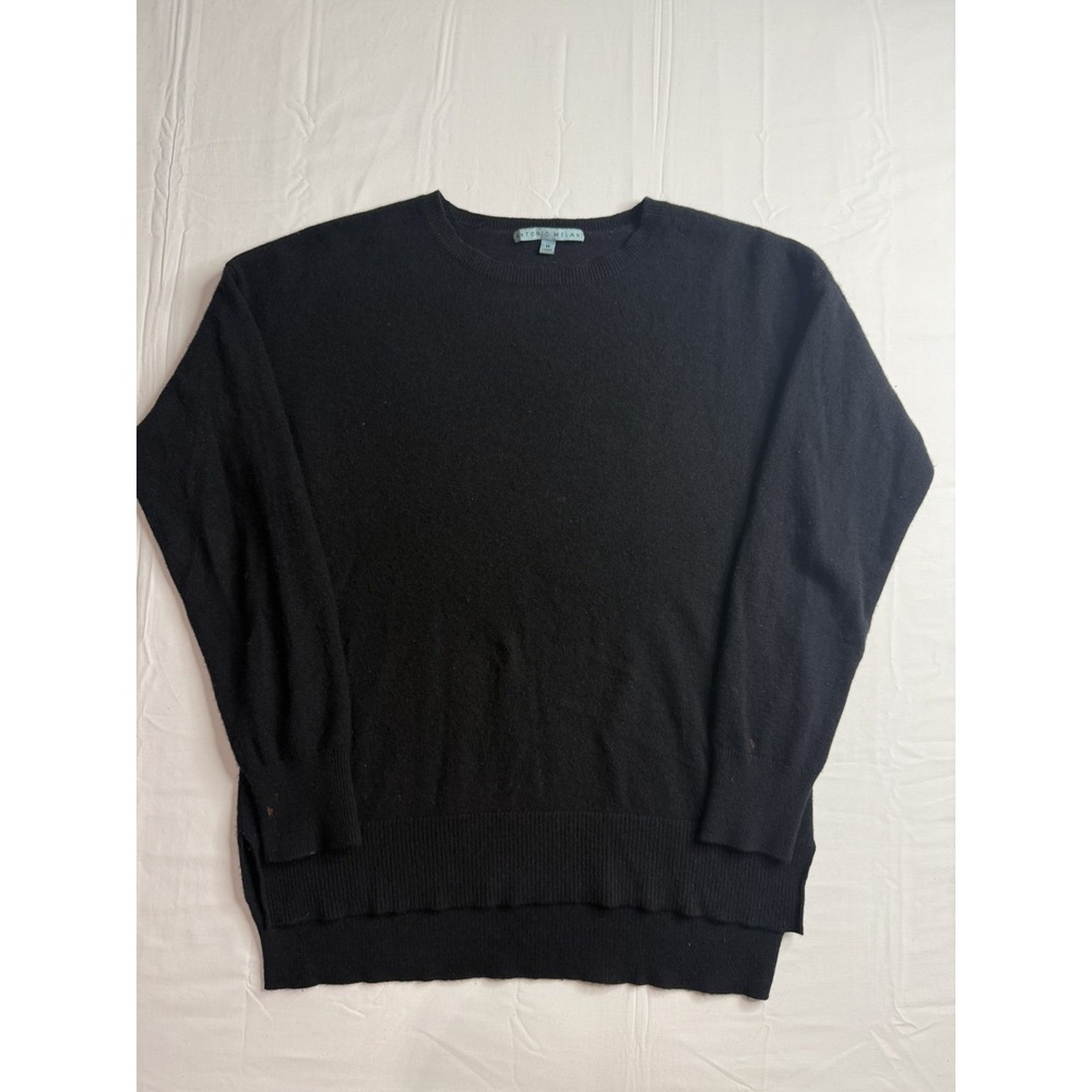 Antonio Melani Black 100% Cashmere Crewneck Pullover Sweater Luxury Size Medium